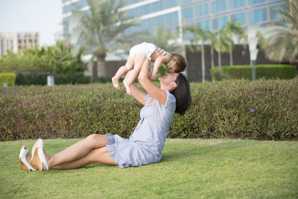 You can do many upper body workouts with a toddler. 