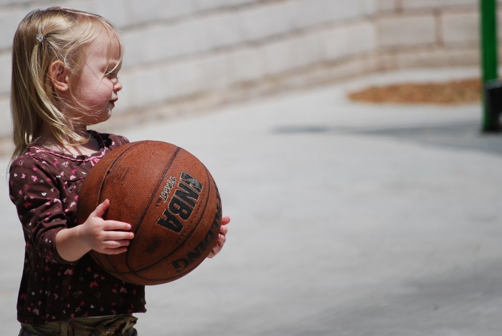 A Child can Dribble a Basketball as young as 3 years old.